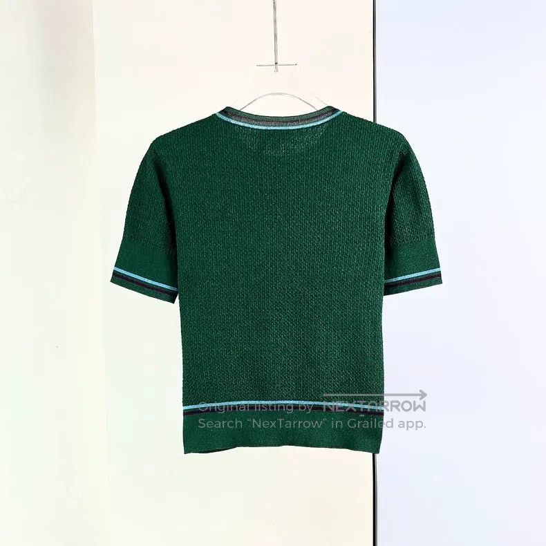 Chanel Chanel 23A dark green knitted short sleeves Size XS / US 0-2 / IT 36-38 - 2 Thumbnail
