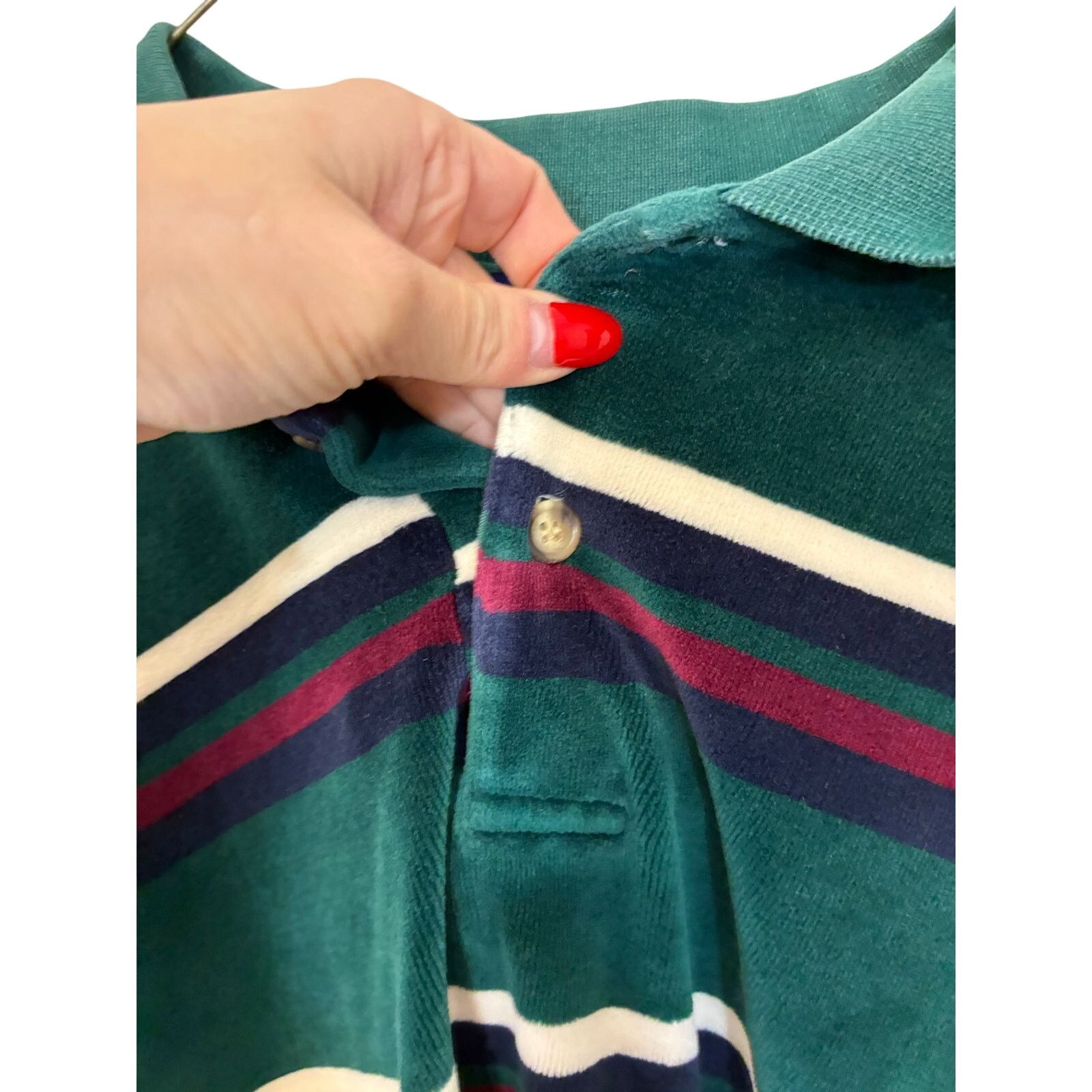 Other Christopher Hayes XL Striped Vintage Velour LS Polo Retro Size US XL / EU 56 / 4 - 3 Thumbnail