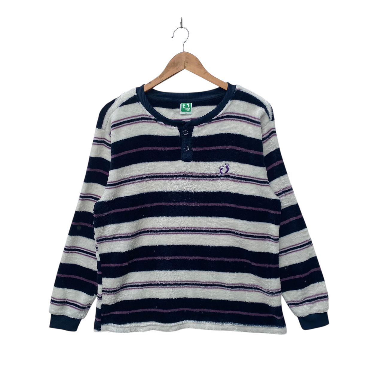 Hang Ten HANG TEN FLUFFY SWEATSHIRT LARGE SIZE STRIPED Size US L / EU 52-54 / 3 - 1 Thumbnail