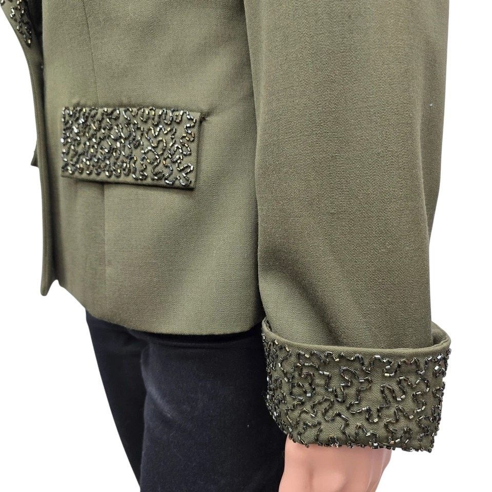 Vintage NWOT Miss Baker Beaded Blazer Jacket Pure Wool Embellished M Size M / US 6-8 / IT 42-44 - 7 Thumbnail
