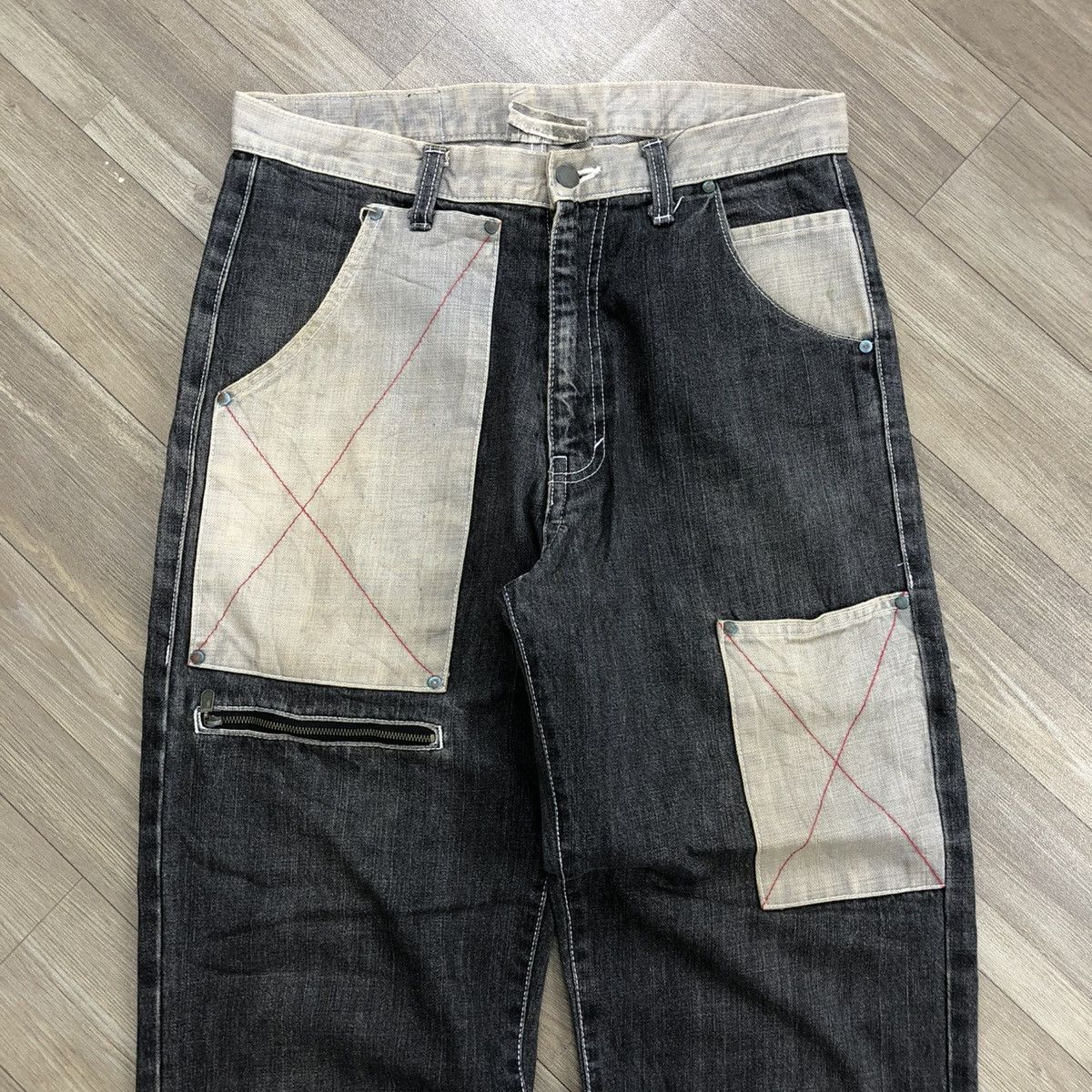 JNCO × Japanese Brand Crazy Y2K Unidentified Mysterious Animal Baggy Jeans Pants Size US 32 / EU 48 - 4 Thumbnail