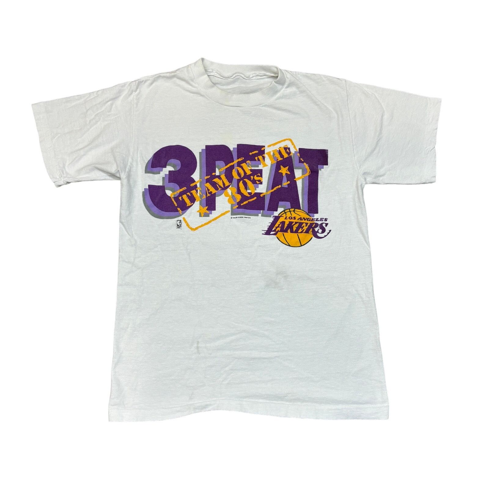 VTG 80s Lakers Peat World Champions Single Stitch Shirt Sm