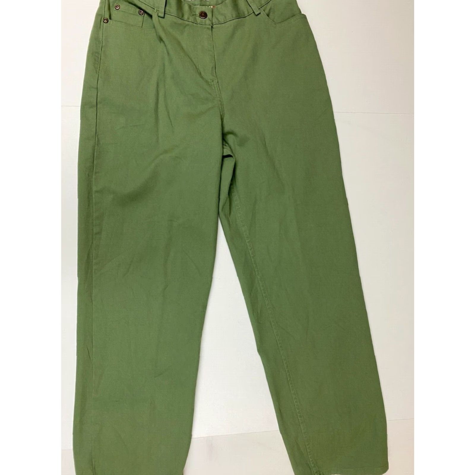Charter Club Charter Club Pants Women 0P Petites Green Laura Fit Chino Straight 28in Inseam Zipper Cotton Knit Casual Vintage No Size 25" / US 0 / IT 36 - 6 Thumbnail