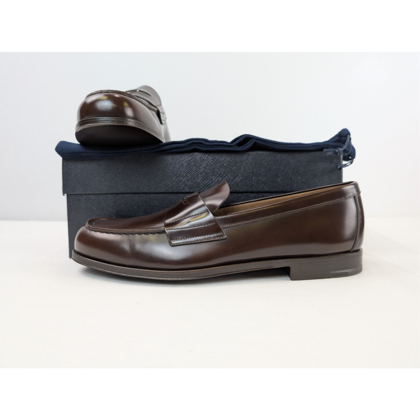 Prada o1rshd1 Brushed Leather Loafers Boots in Bruciato Size US 11.5 / EU 44-45 - 20 Thumbnail