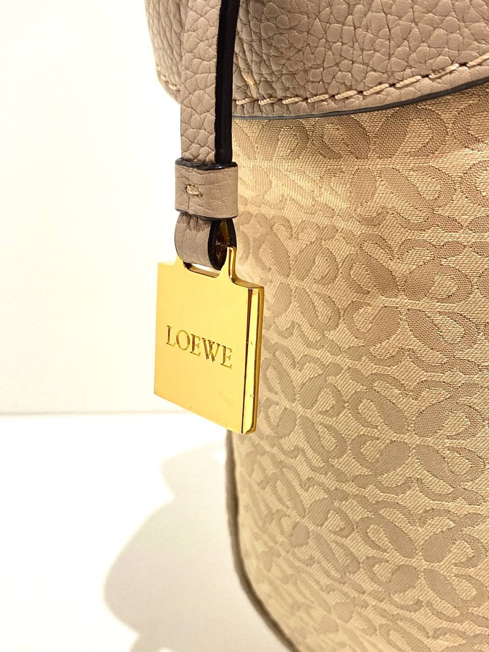 Loewe Loewe Anagram Logo Kite Leather Cloth Shoulder Hand Tote Bag Size ONE SIZE - 7 Thumbnail