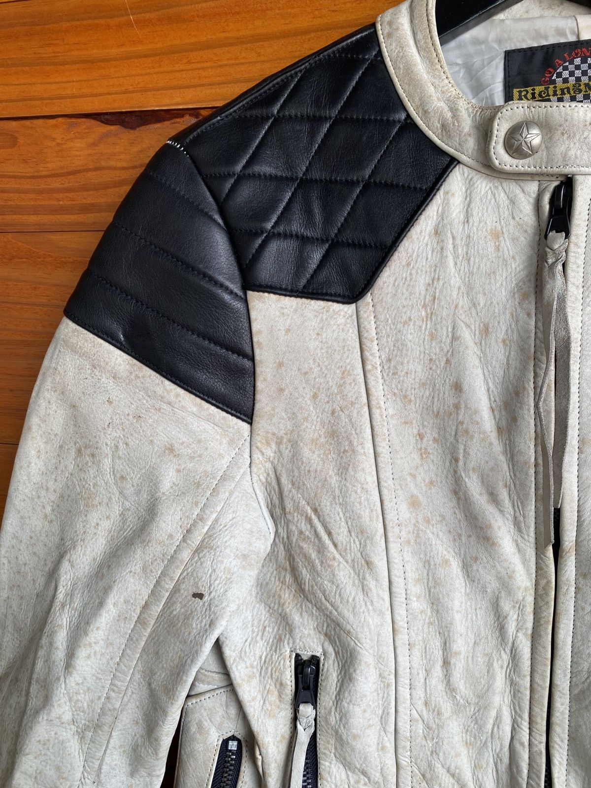 Vintage Rich Master Y2 Leather Motorcycle Cream Black Café Racer Size US S / EU 44-46 / 1 - 8 Thumbnail