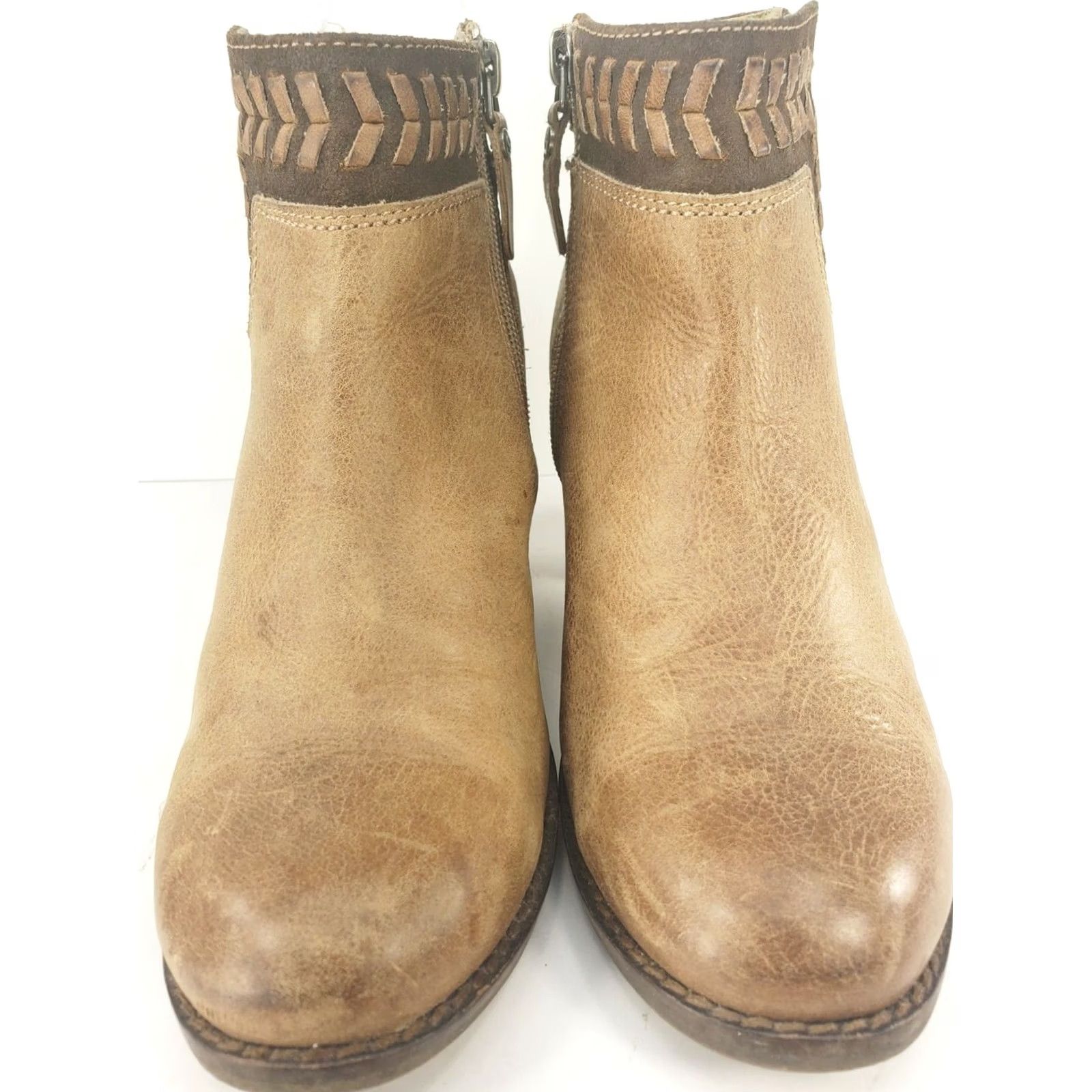 Olukai OluKai Kamahoi Women's 7B Boot Ankle Brown Side Zip Beaded Leather Casual Outdoor Travel Size US 7 / IT 37 - 3 Thumbnail