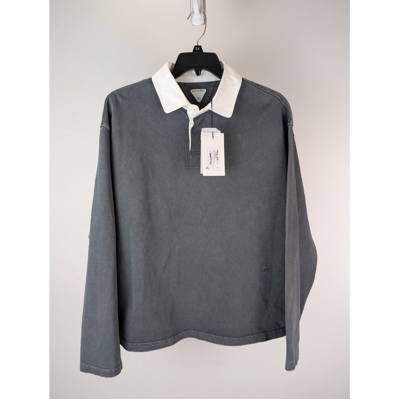 Bottega Veneta o1rshd1 Washed Out Japanese Jersey Polo Shirt in Grey XL Size US XL / EU 56 / 4 - 2 Thumbnail