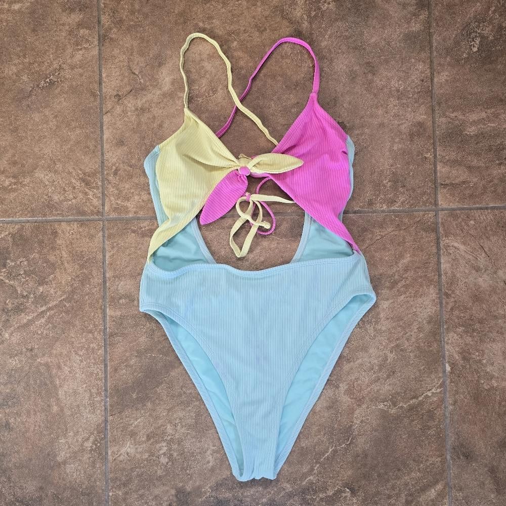 Designer Multicolored Bow Tied XHLN Monokini Size ONE SIZE - 3 Thumbnail