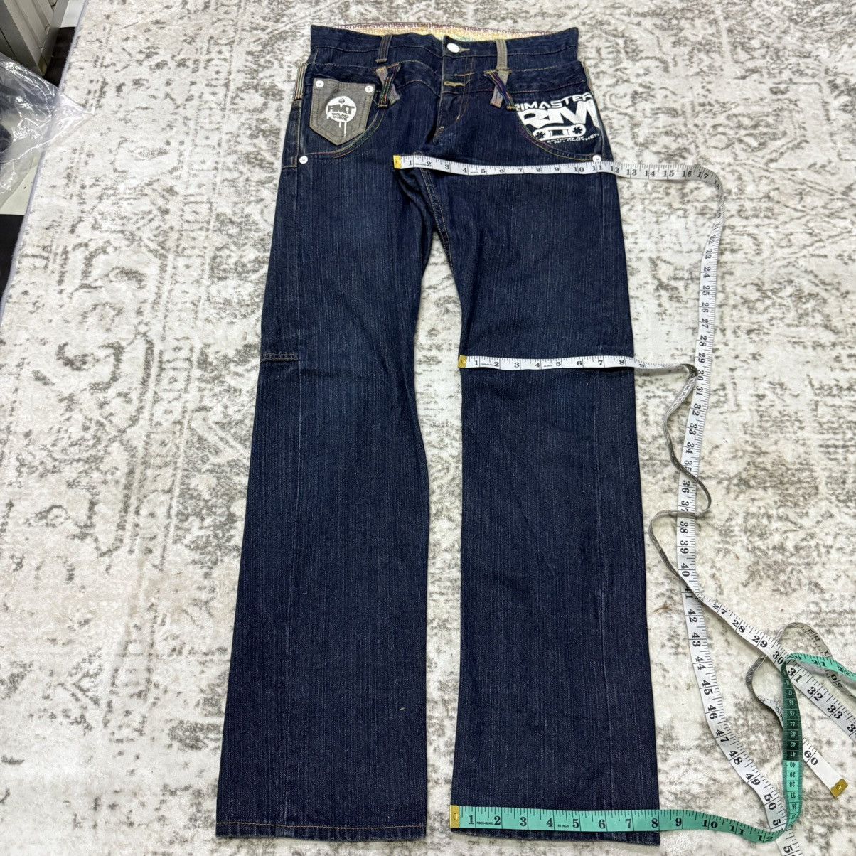 Japanese Brand 2000s Rimaster Japan Double Waist Twisted Seam Jeans Size US 30 / EU 46 - 12 Thumbnail