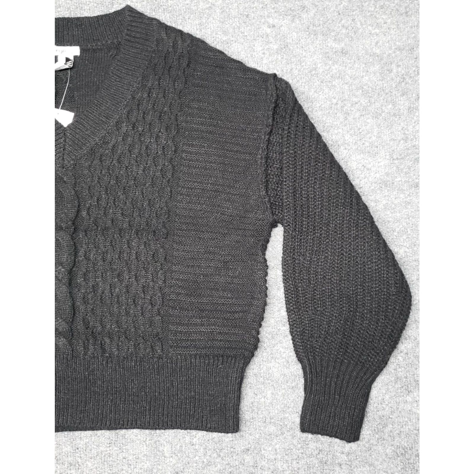 Vintage Rue21 Sweater Womens M Black Long Sleeve V Neck Multi-Knit Textured Pullover New Size M / US 6-8 / IT 42-44 - 4 Thumbnail