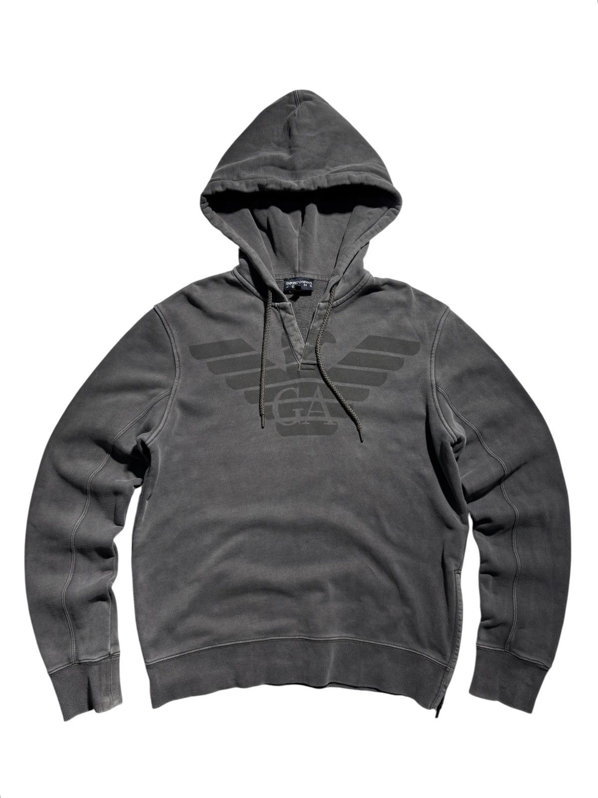 Armani Emporio Armani Hoodie Big Logo GA Grunge Style Y2K Retro Size US L / EU 52-54 / 3 - 2 Thumbnail