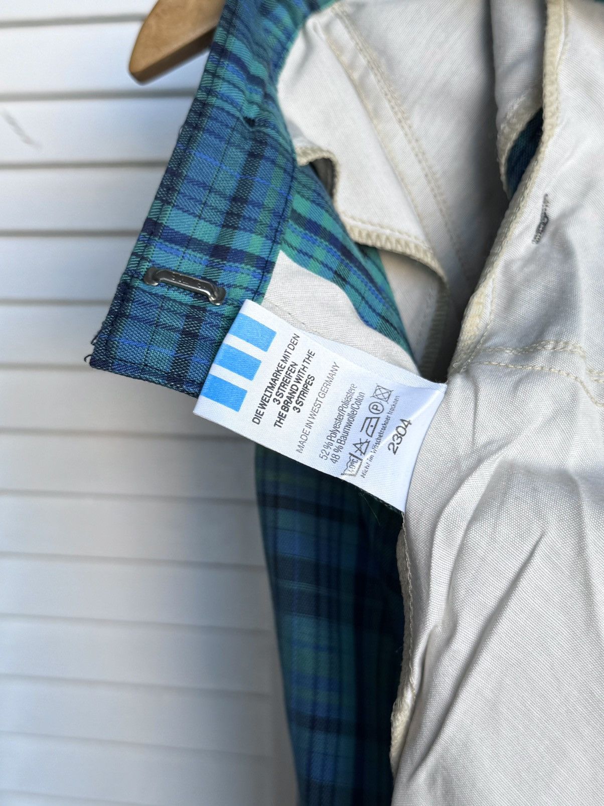 Adidas Vintage Adidas Western Germany Tartan Plaid Pleated Pants Size US 33 - 16 Thumbnail