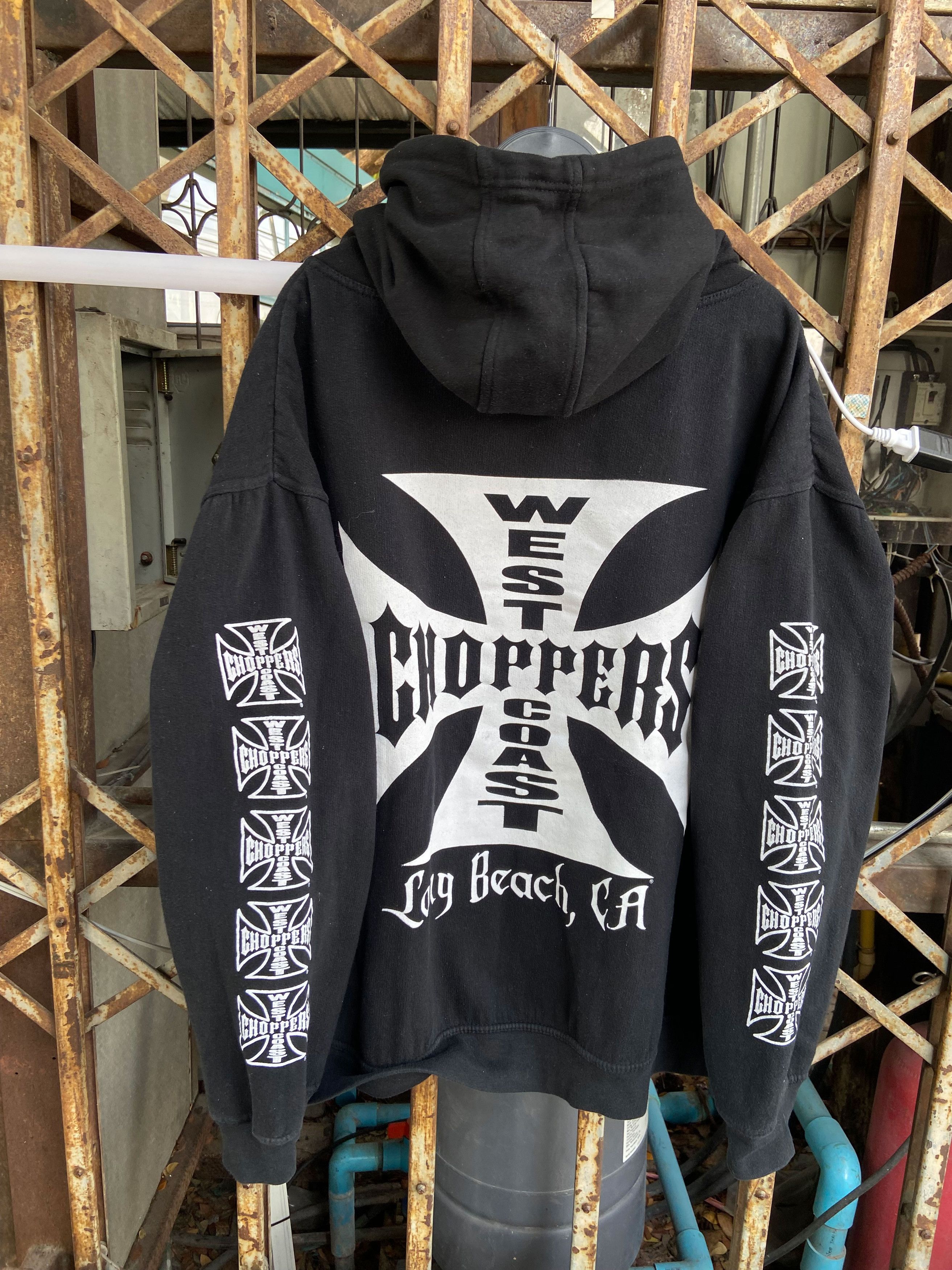 Vintage 90s Charcoal Grey West Coast Choppers Hoodie (L