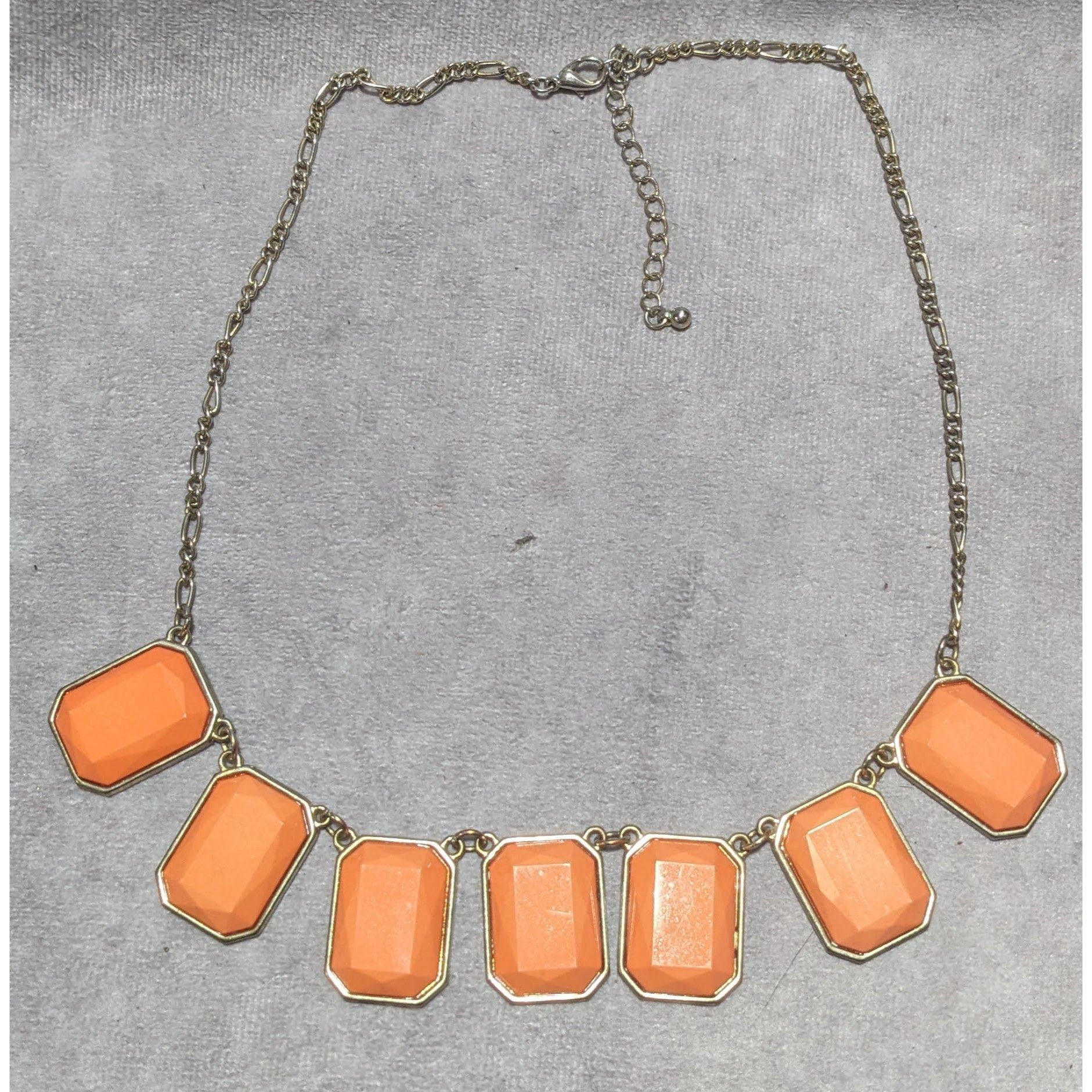 Other Vintage Style Orange Gemstone Statement Necklace Size ONE SIZE - 8 Thumbnail