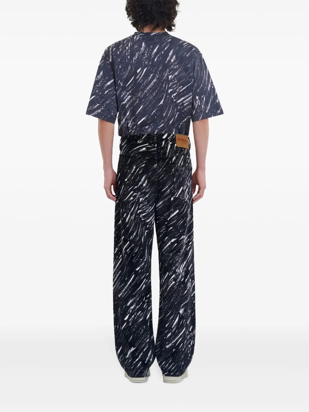Marni o1w1db11125 Flocked Wide-Leg Jeans in Black Size US 30 / EU 46 - 3 Thumbnail