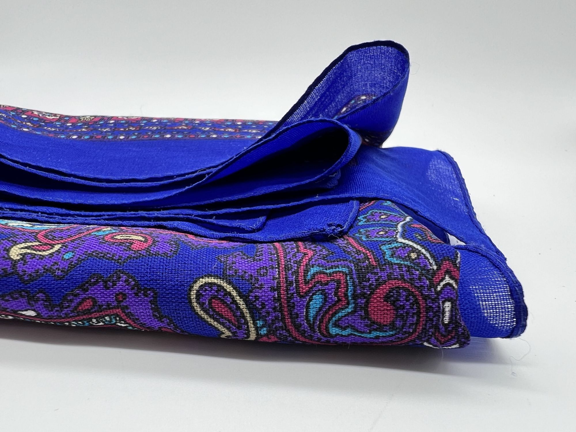 Vintage Vintage Paisley Silky Scarf Rich Blue & Purple Tones Size ONE SIZE - 5 Thumbnail