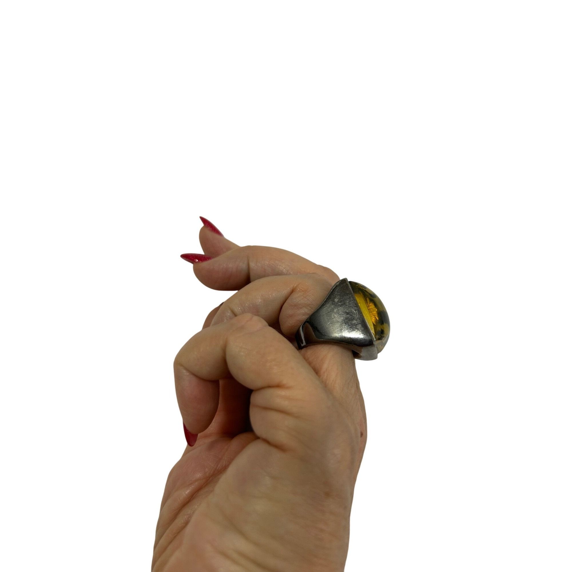 Other Women’s Vintage Fashion Ring Yellow Cheetah 5 Square Lucite Size ONE SIZE - 11 Thumbnail