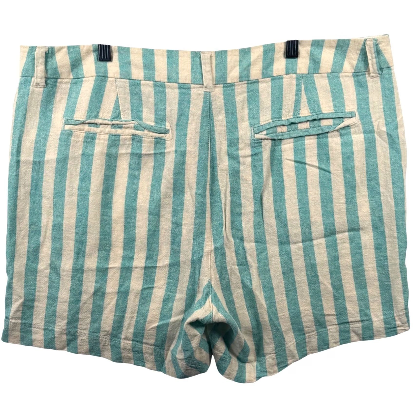 Old Navy Old Navy Striped Linen Blend Shorts Women 16 Blue Nautical Summer Beach Casual Vacation Preppy Size 27" / US 4 / IT 40 - 2 Thumbnail