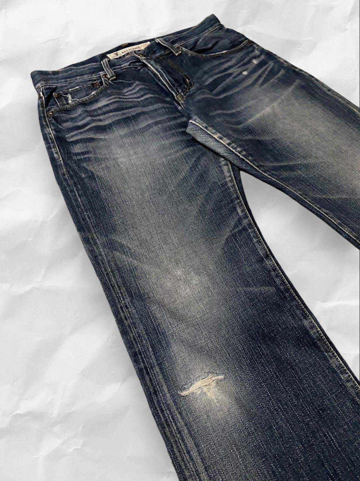 If Six Was Nine × Japanese Brand × Vintage Back Number Japan Distressed Dark Blue Wash Denim Jeans Size US 34 / EU 50 - 4 Thumbnail