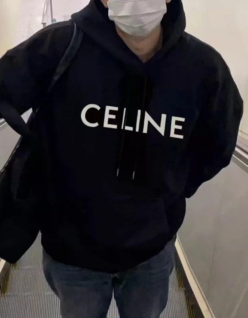 Celine CELINE Logo-lettered printed loose-fit hoodie 2501