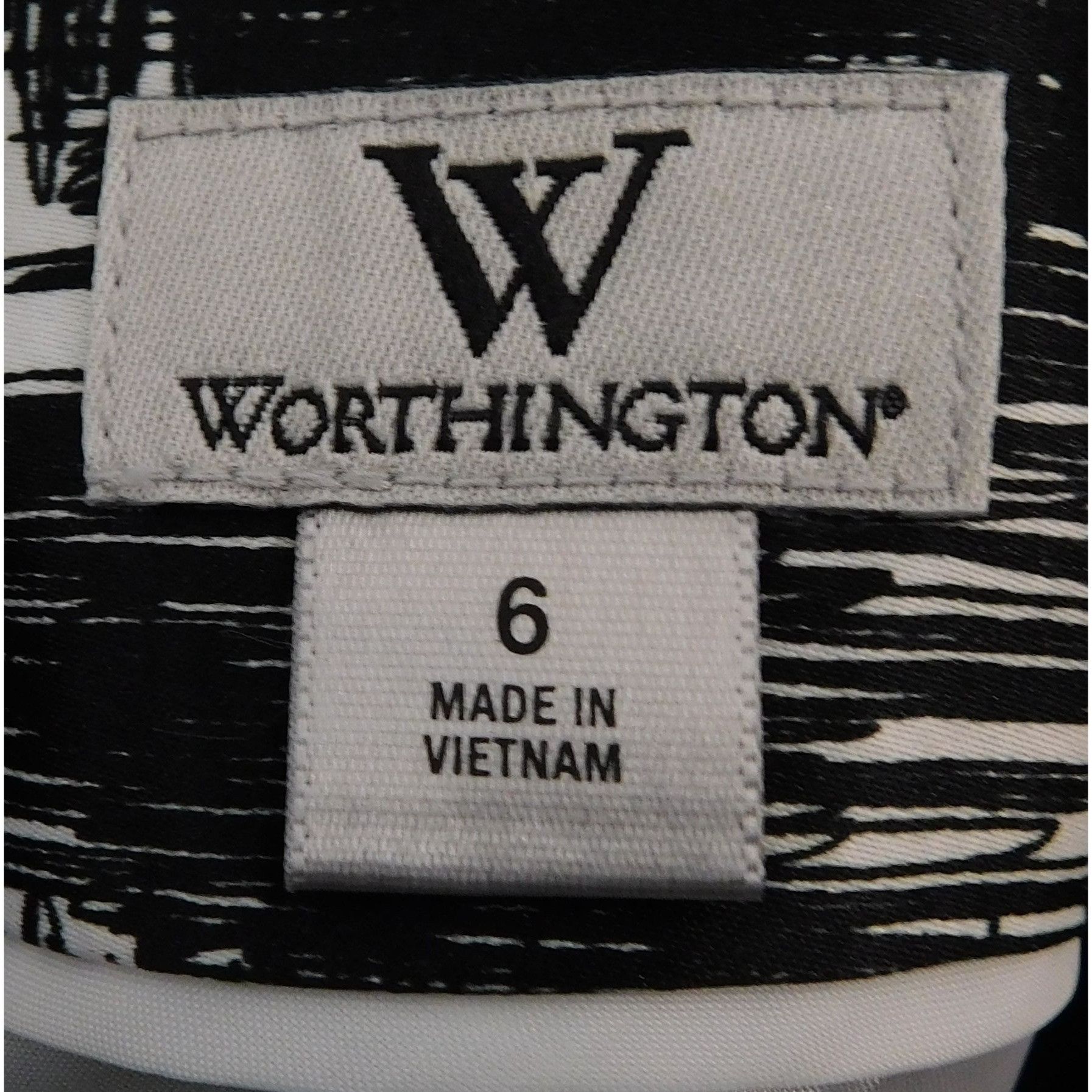 Worthington Worthington Black And White Live Wire Faux Wrap Skirt Size 28" / US 6 / IT 42 - 4 Thumbnail