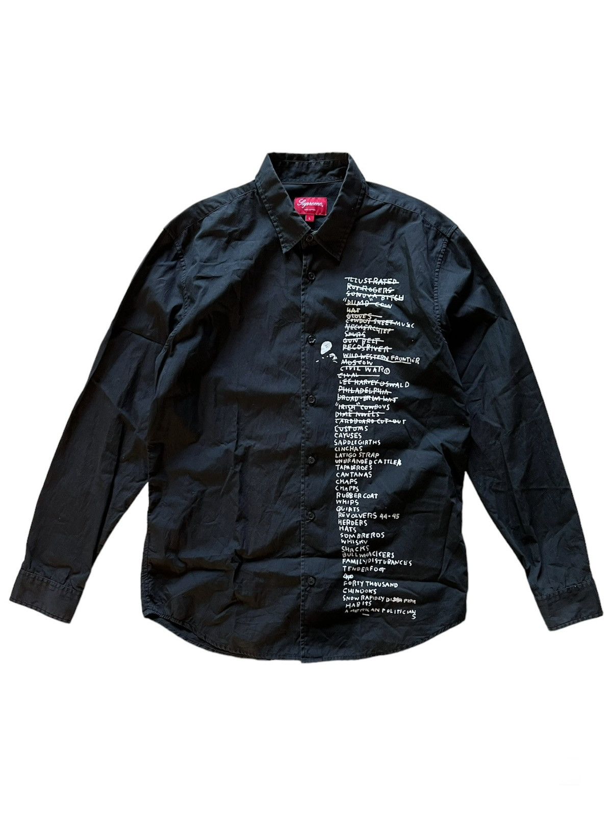 image of Supreme Basqiuat Button Up Shirt in Black, Men's (Size Large)