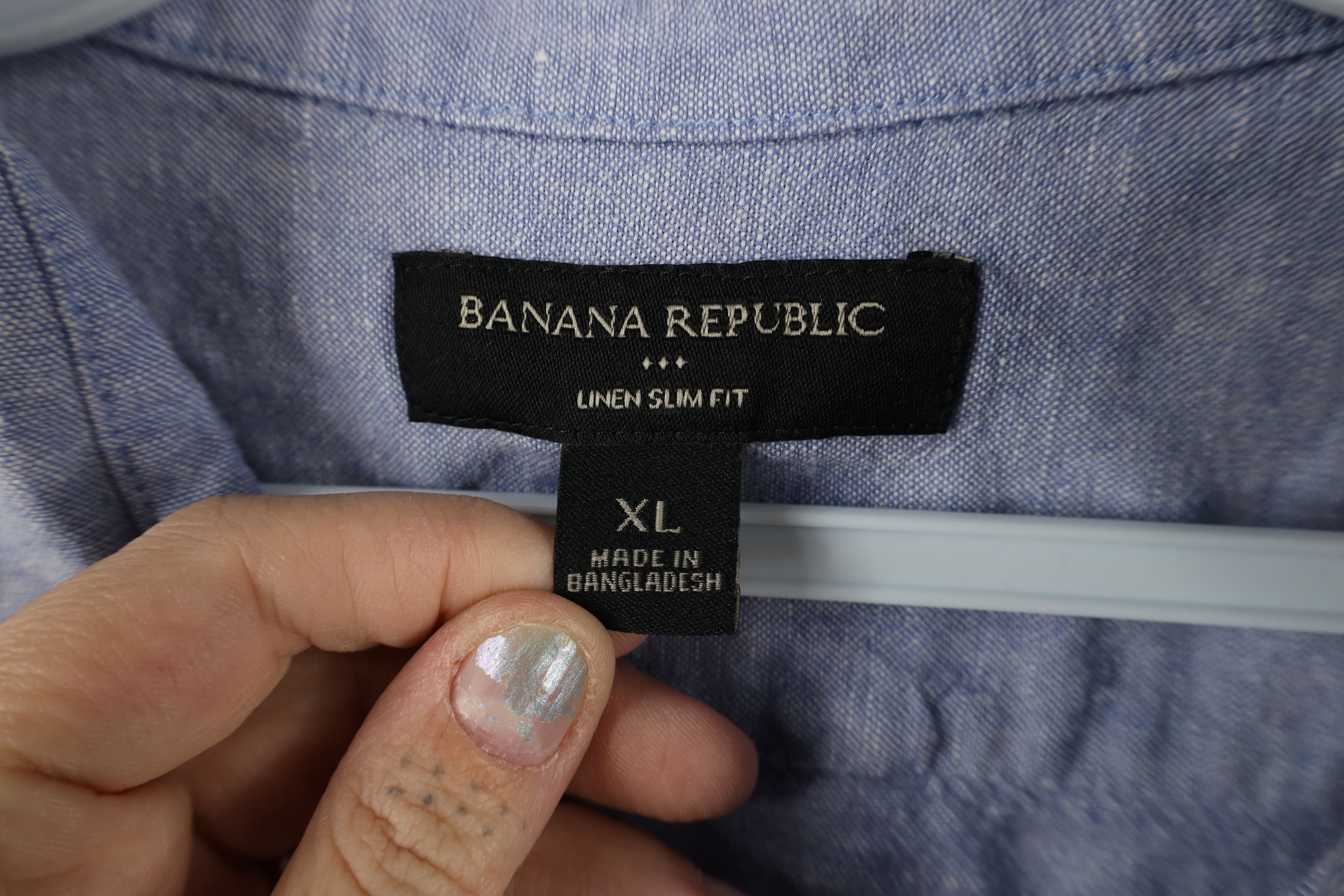 Banana Republic × Vintage Banana Republic Chambray Short Sleeve Button Shirt Blue Size US XL / EU 56 / 4 - 5 Thumbnail