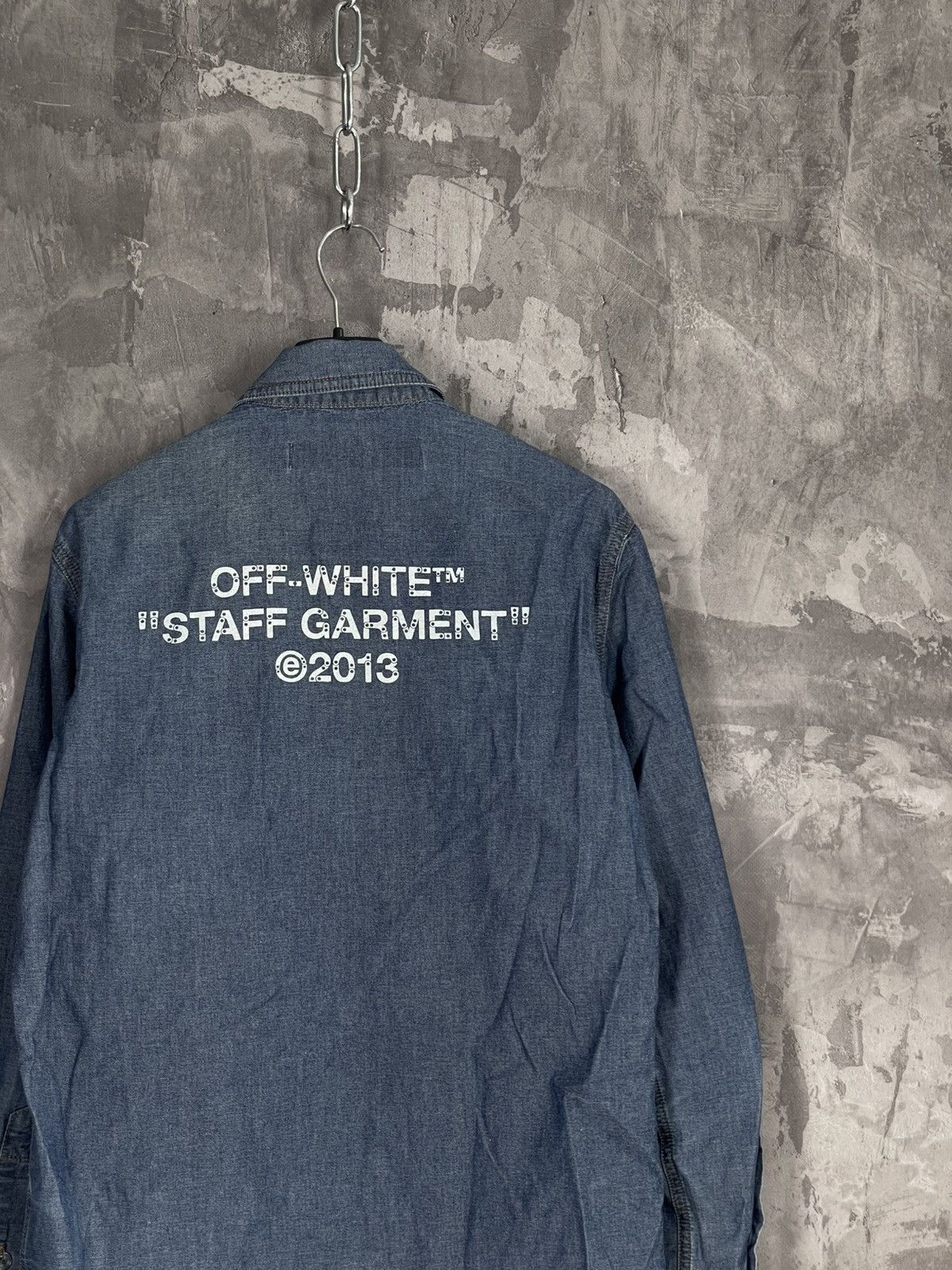 Off-White Off-White Big Logo Denim Hypebeast Style shirt Size US S / EU 44-46 / 1 - 11 Thumbnail