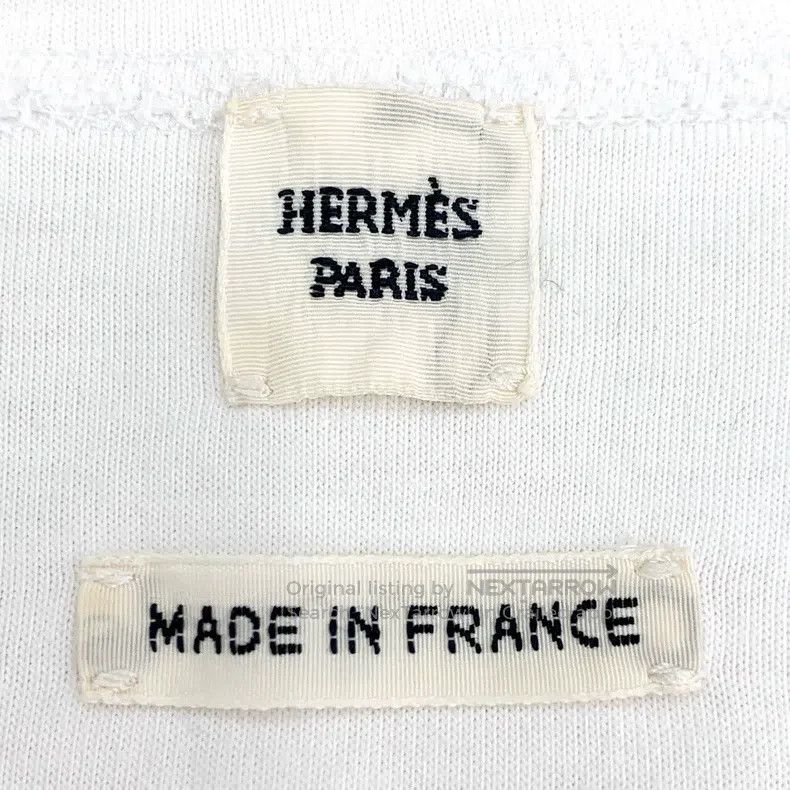 Hermes Hermes Pocket Logo Embroidered Round Neck White Cotton Sho Size XXS / US 00 / IT 34 - 6 Thumbnail
