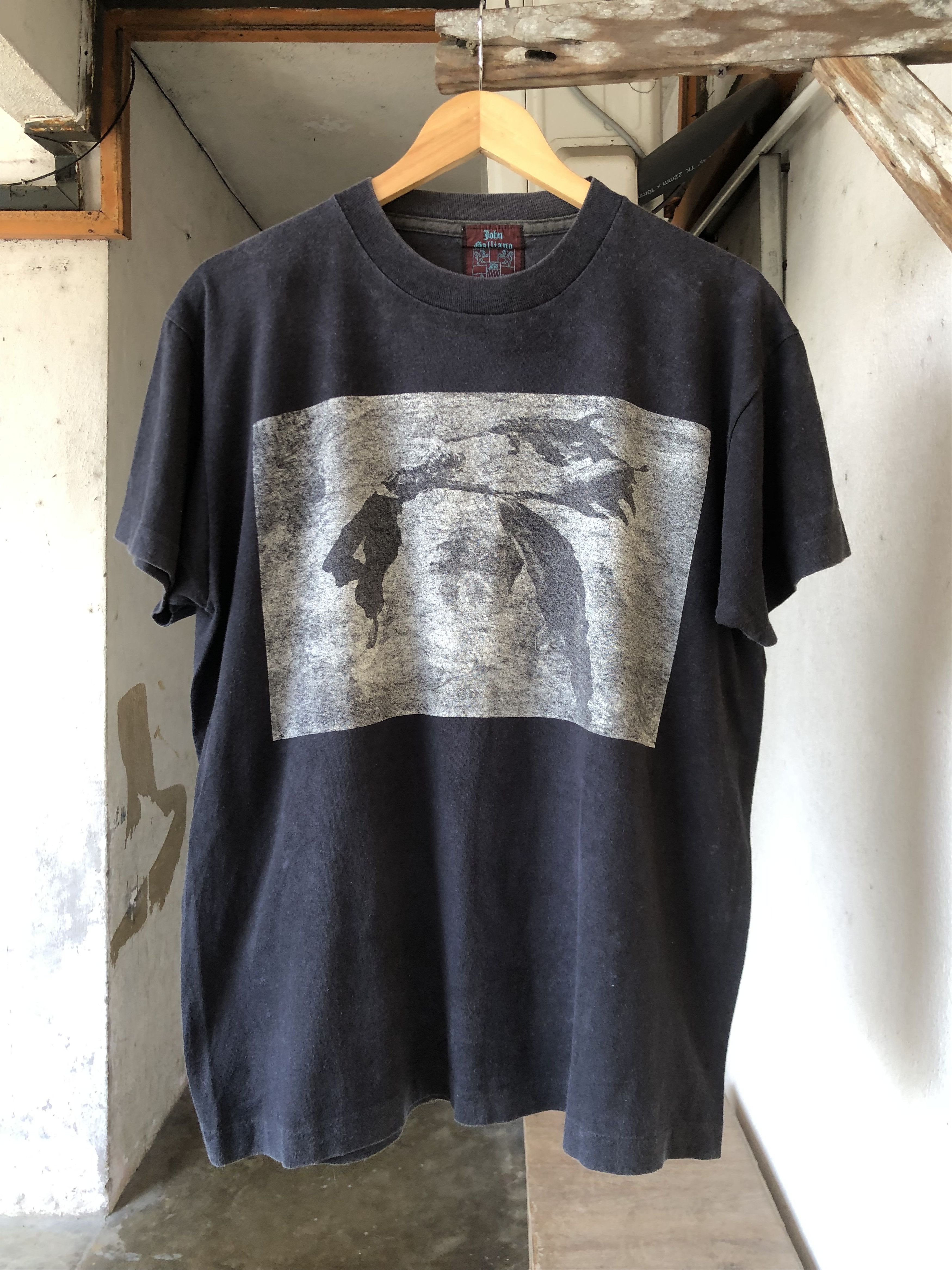 John Galliano RARE!!! John Galliano V Neck Overprint Newspaper