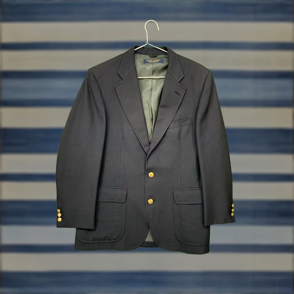 Brooks Brothers Brooks Brothers Blazer Jacket Mens 40 Sports Coat Black 2 Button Notch Lapel Single-Breasted Regular Length Tweed Vintage: No Size 40R - 1 Thumbnail