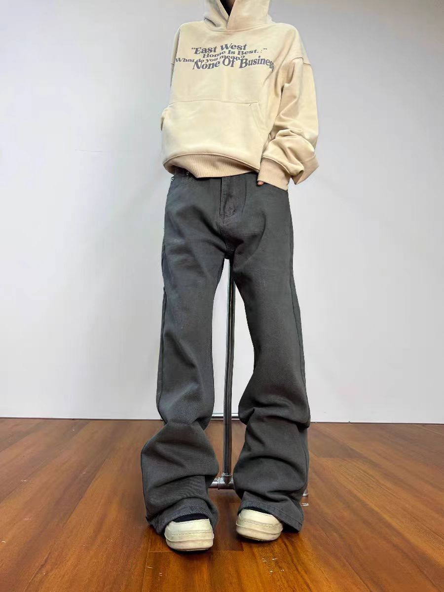 Japanese Brand × Jean Distressed black and grey flared straight baggy jeans Size US 32 / EU 48 - 3 Thumbnail