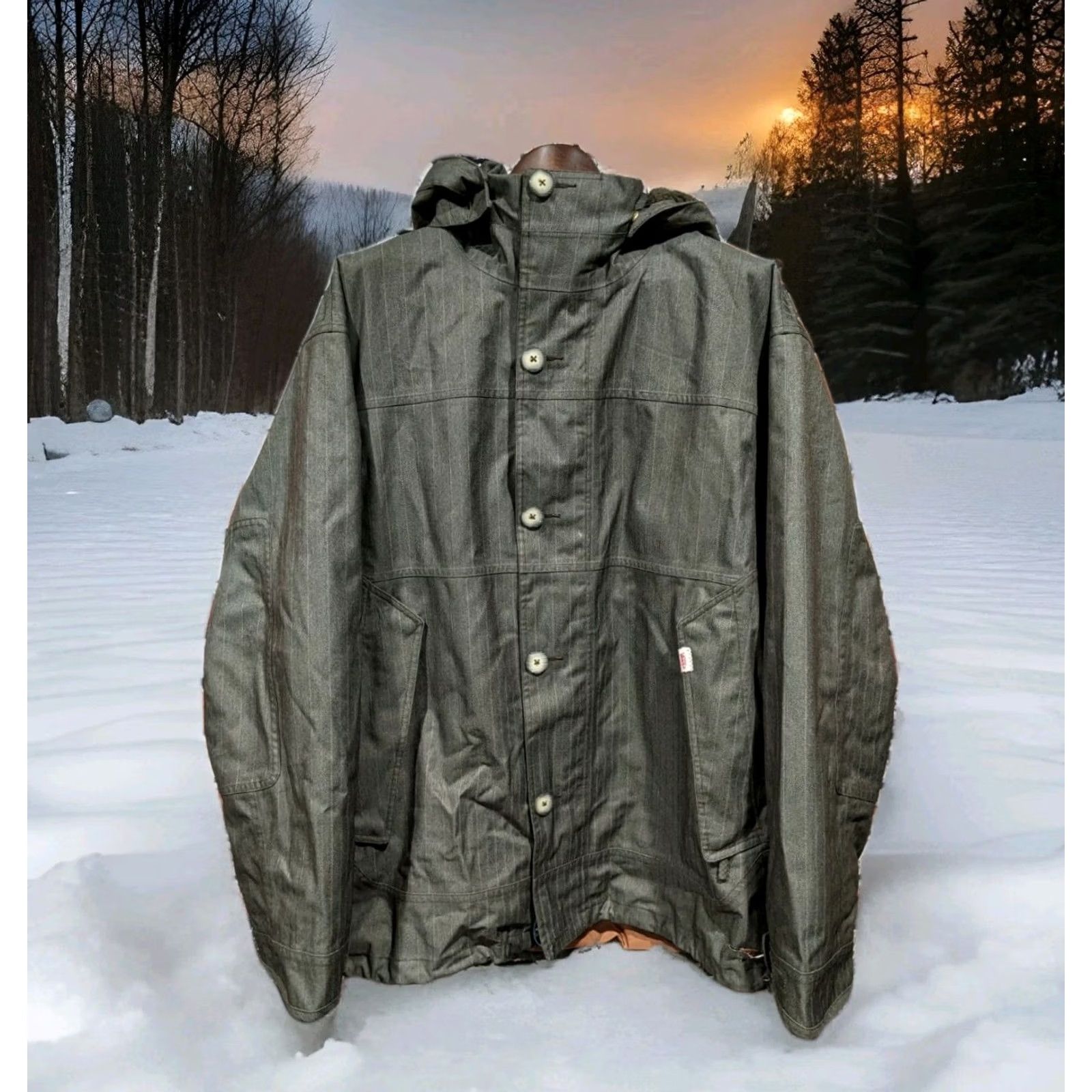 Vans VANS MTE Jacket Pinstripe Snowboard Mens XL Gray Size US XL / EU 56 / 4 - 2 Thumbnail