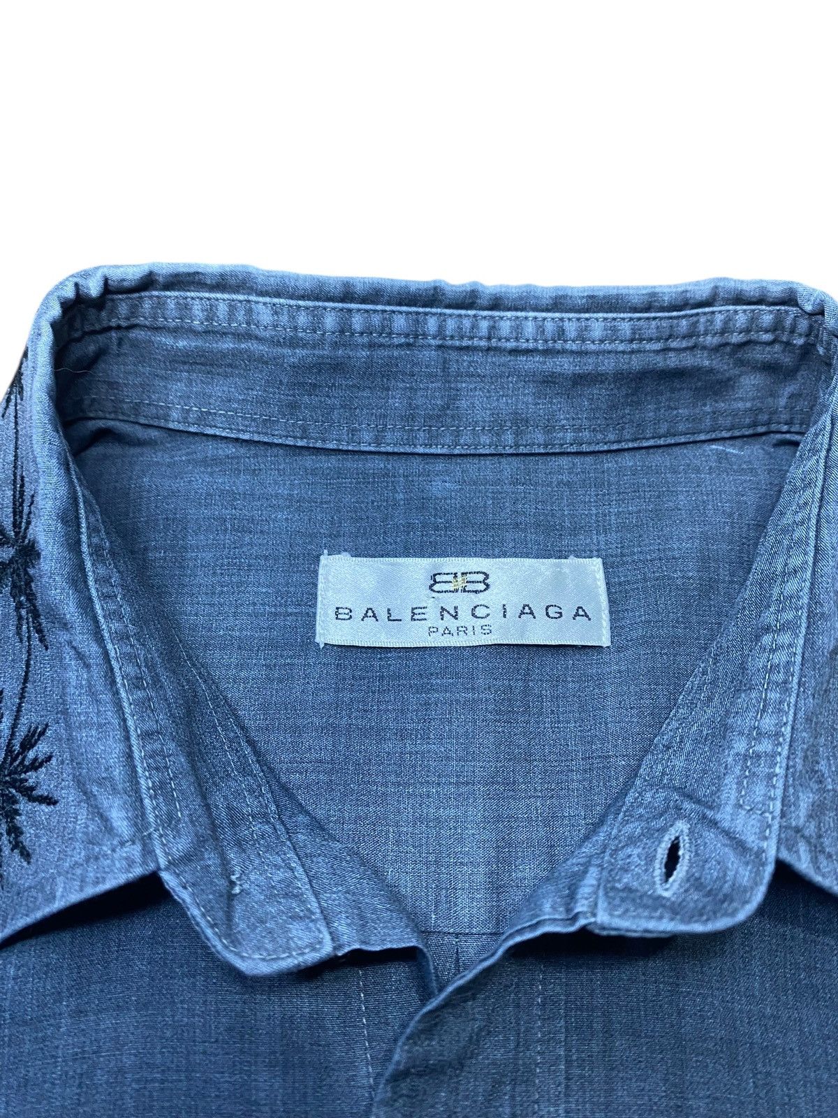 Balenciaga Rare💥 Vtg Balenciaga palm tree embroidery BB button up shirt Size US S / EU 44-46 / 1 - 9 Thumbnail