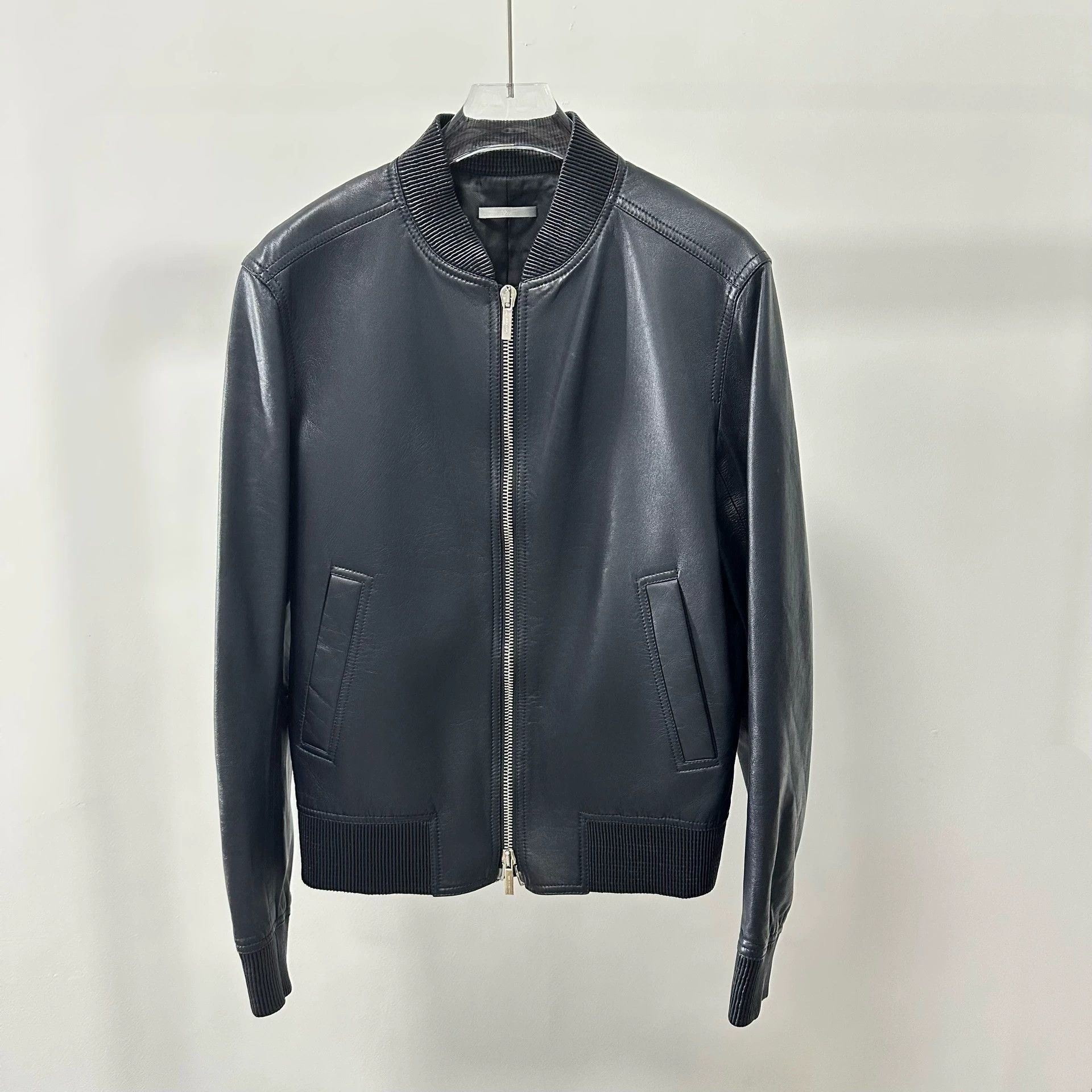 Dior Dior Navy Blue Sheepskin Baseball Collar Pilot Jacket 48 Size US M / EU 48-50 / 2 - 1 Thumbnail