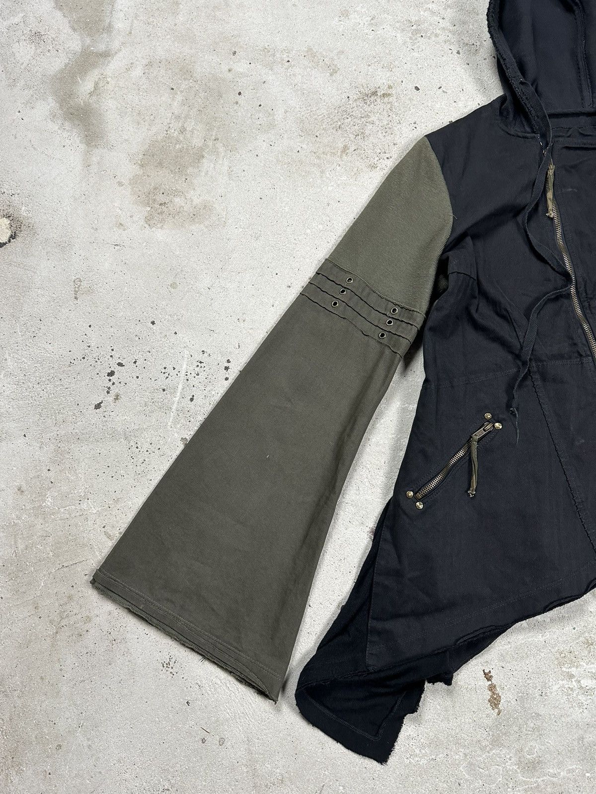 Japanese Brand × Vintage Vintage 90s Archive Asymmetrical Light Hooded Jacket Rare Size US S / EU 44-46 / 1 - 5 Thumbnail