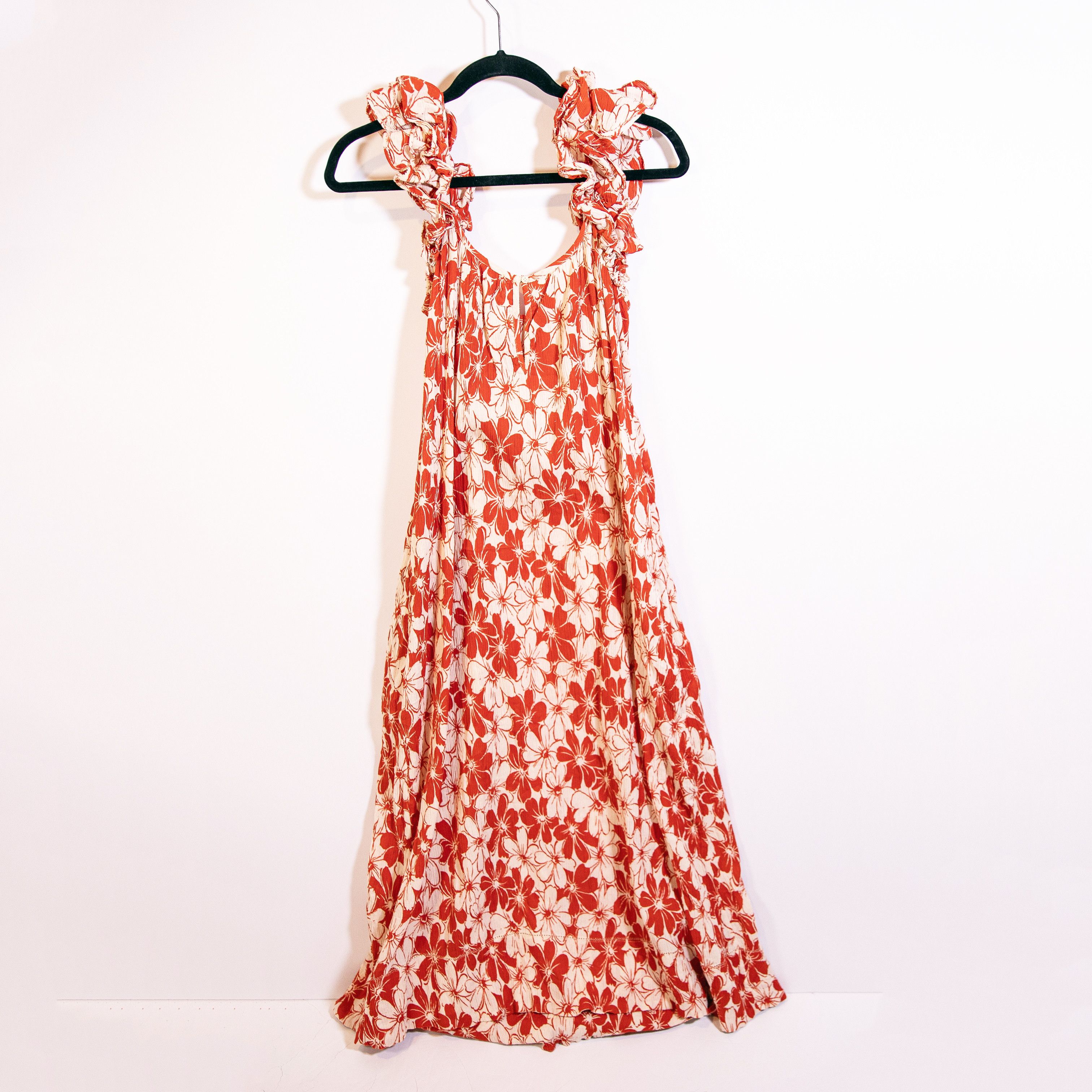 THE GREAT The Great Cascade Dress Crepe Ruffle Size M / US 6-8 / IT 42-44 - 4 Thumbnail