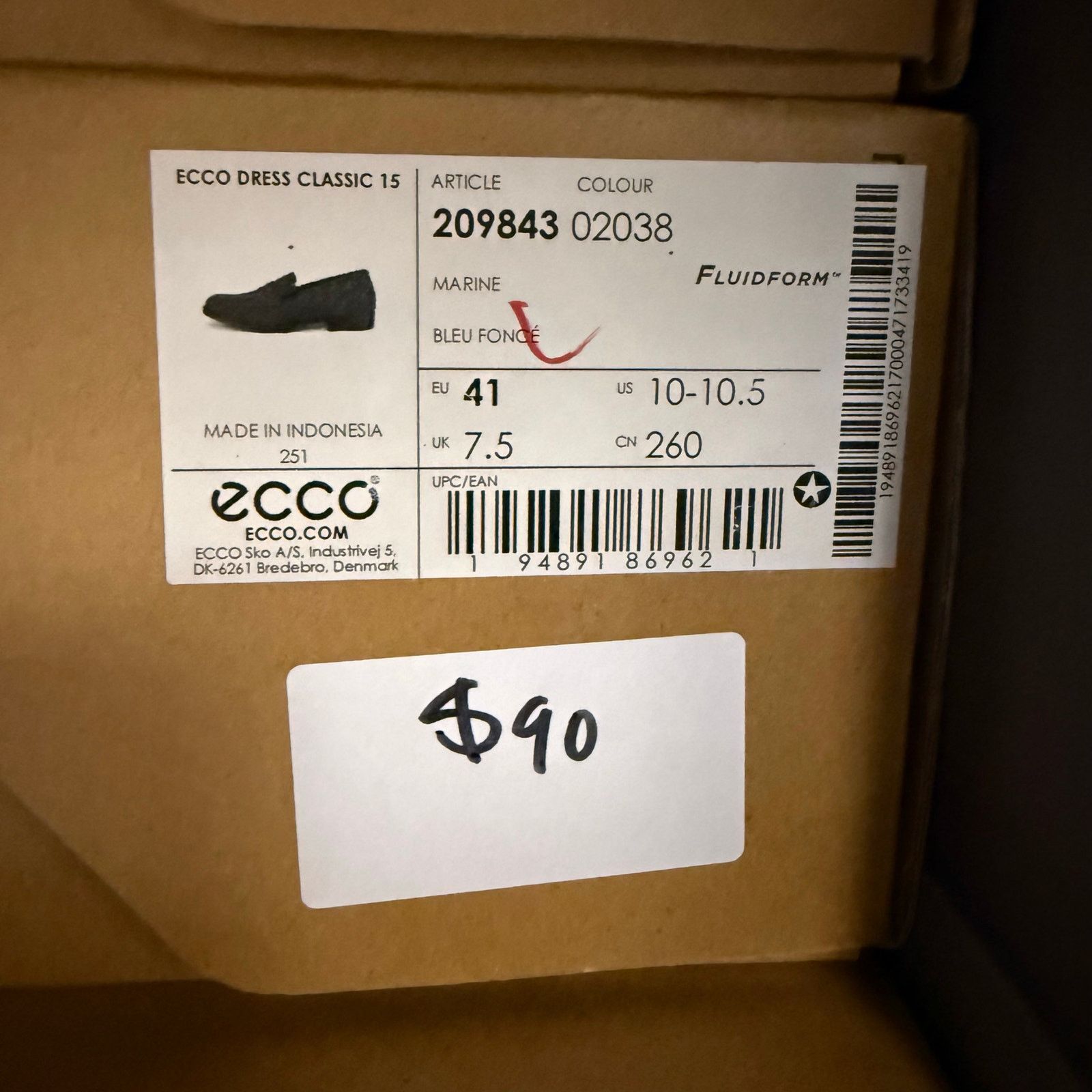 Ecco ECCO WOMEN'S 41 CLASSIC 15 MARINE BLUE DRESS SHOES NIB Size US 10 / IT 40 - 9 Thumbnail