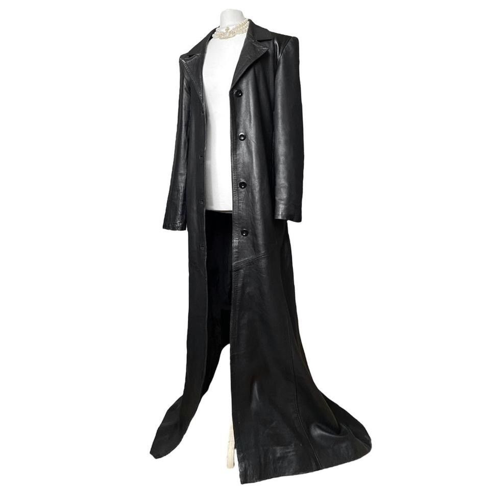 Japanese Brand × Vintage Long real leather Avant Garde Japanese designer coat Size S / US 4 / IT 40 - 2 Thumbnail