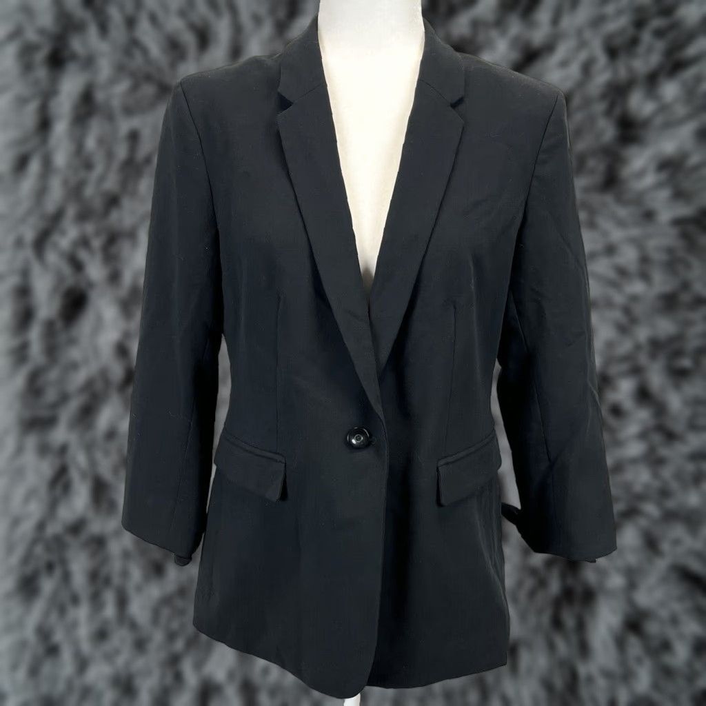 Banana Republic Womens Banana Republic Blazer Jacket Sz 8 VGUC Black Tie Cuffs 3/4 Sleeves Size M / US 6-8 / IT 42-44 - 1 Thumbnail