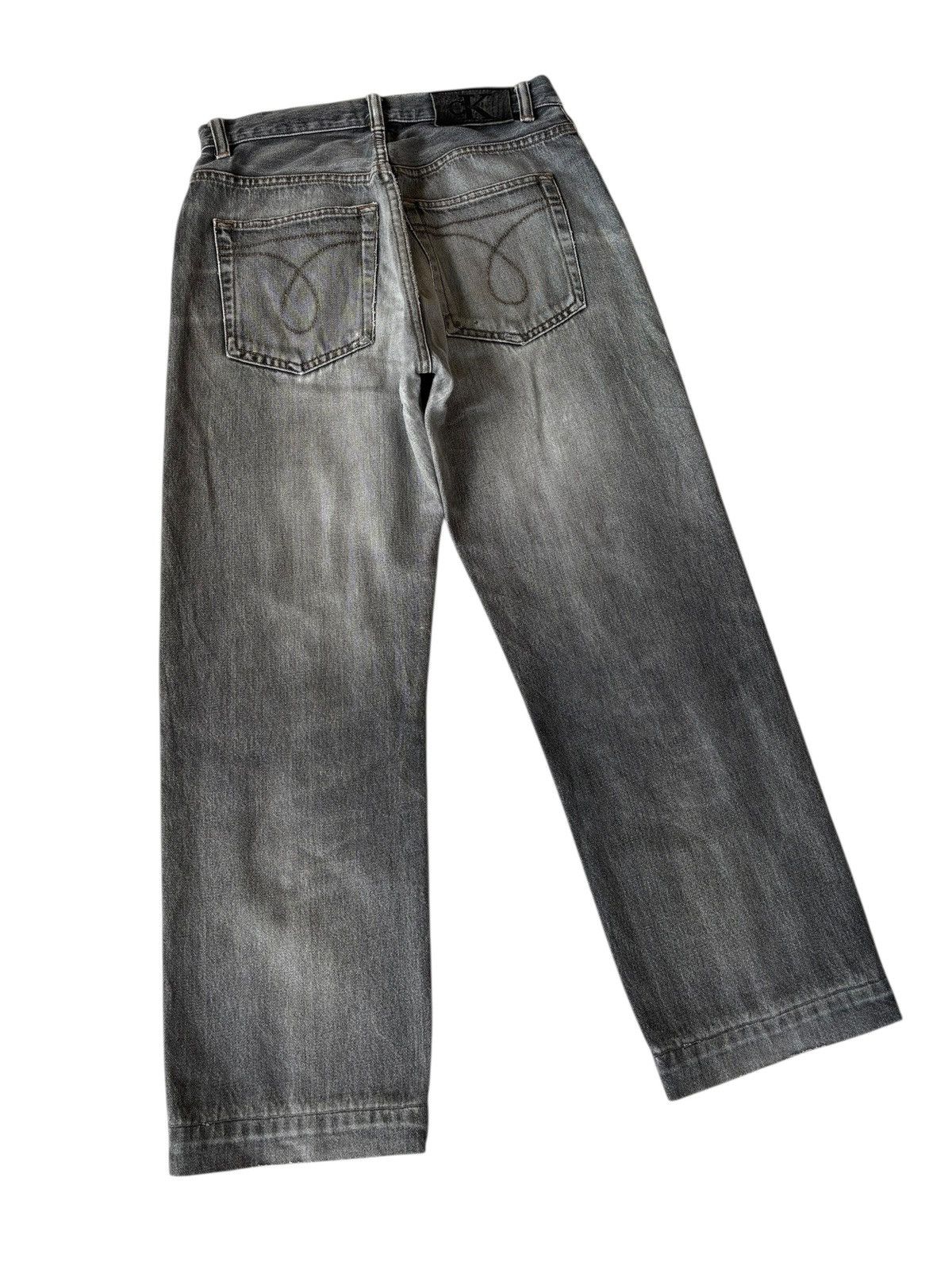 Calvin Klein × Heron Preston 🔥CALVIN KLEIN SELVEDGE FADED BLACK WIDE BAGGY JEANS DISTRESS Size US 30 / EU 46 - 4 Thumbnail