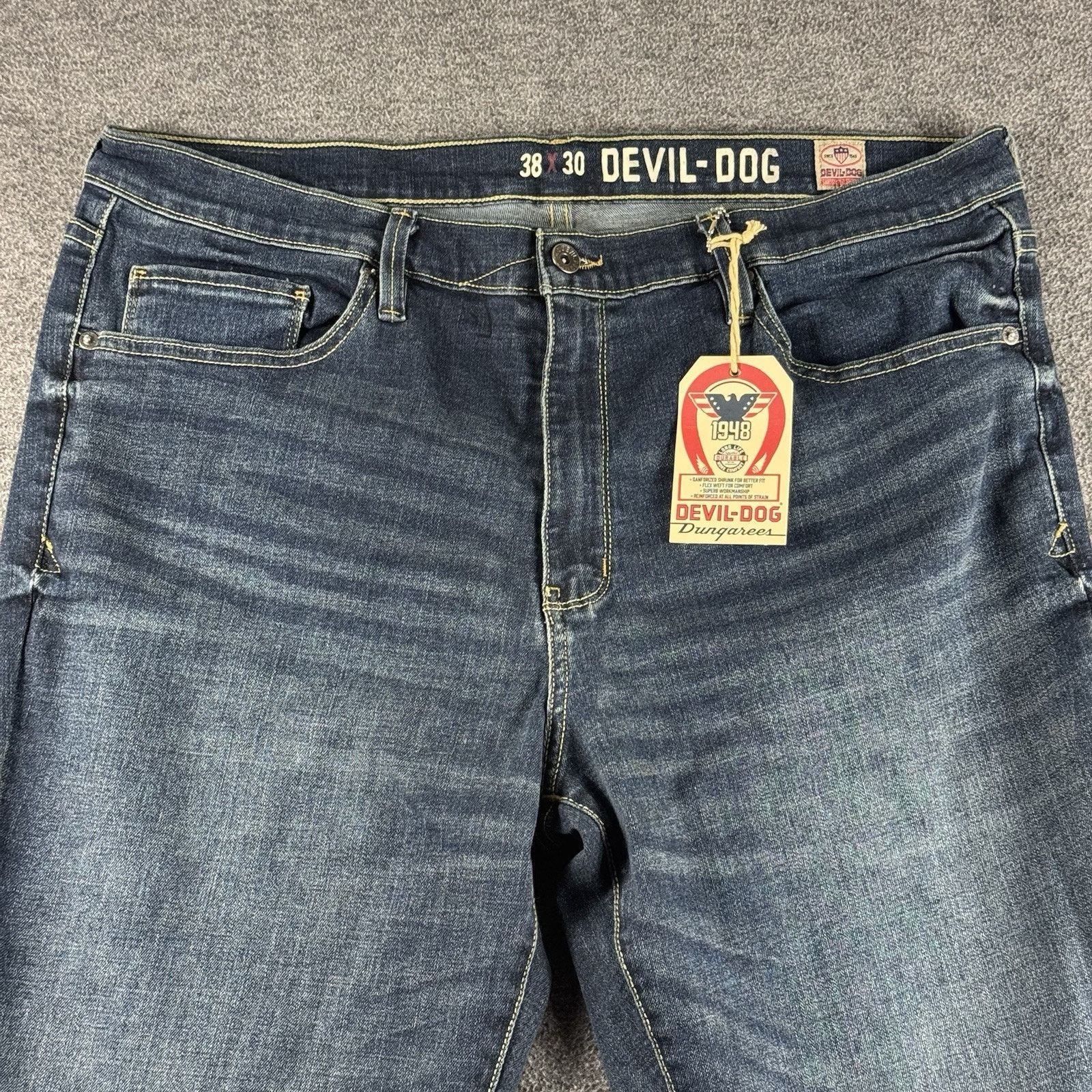 Other Devil Dog Jeans Men's Sz 38x30 Blue Dark Wash Denim Slim WES Size US 38 / EU 54 - 5 Thumbnail