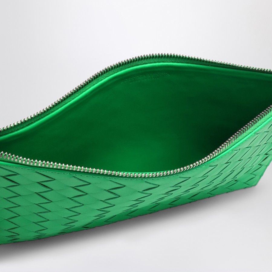 Bottega Veneta o1d2blof0226 Size: OS / Intrecciato Pouch in Parakeet Green Size ONE SIZE - 4 Thumbnail