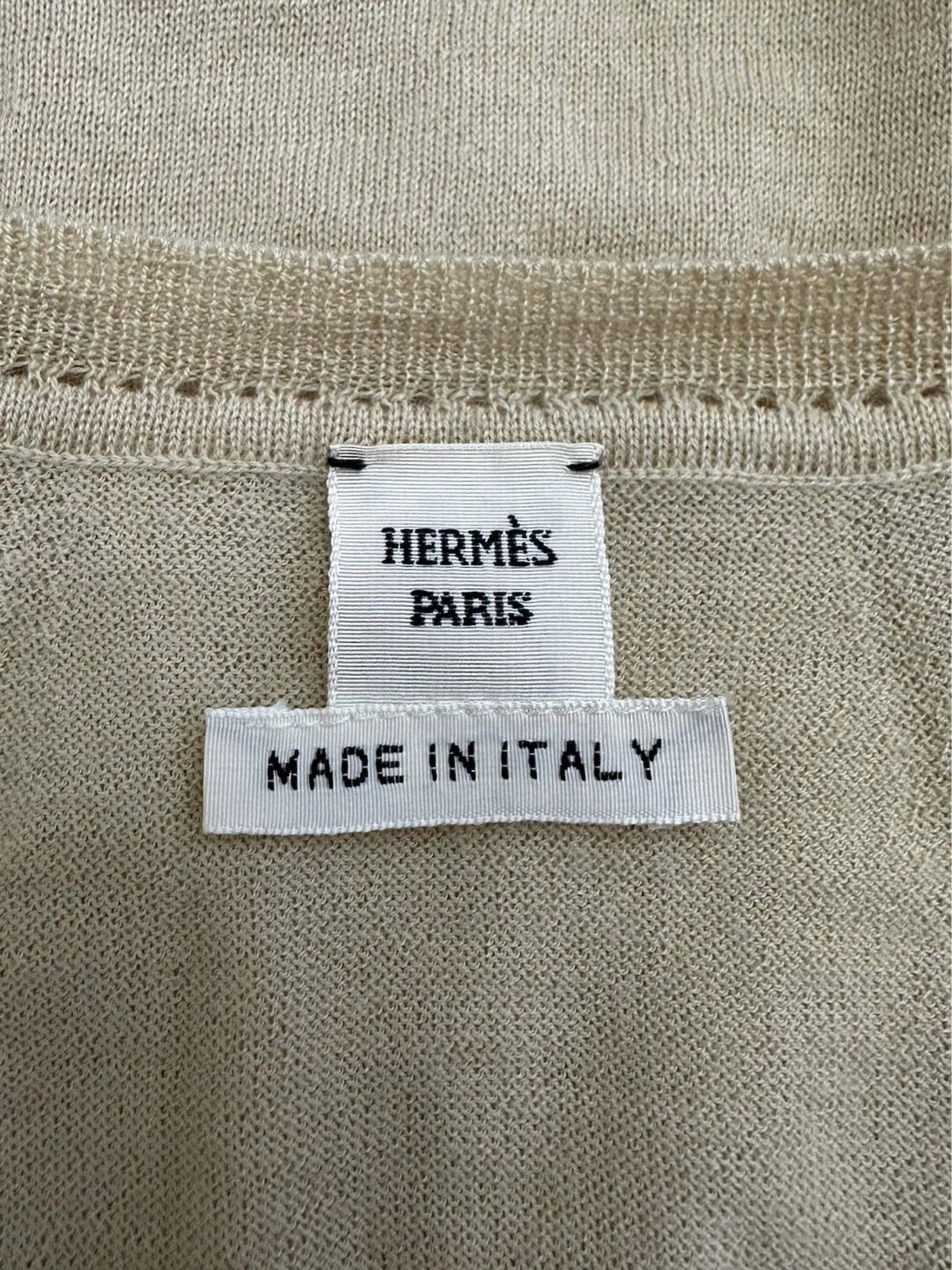 Hermes HERMES JPG h-embroidered cashmere cardigan women's tan Size M / US 6-8 / IT 42-44 - 8 Thumbnail