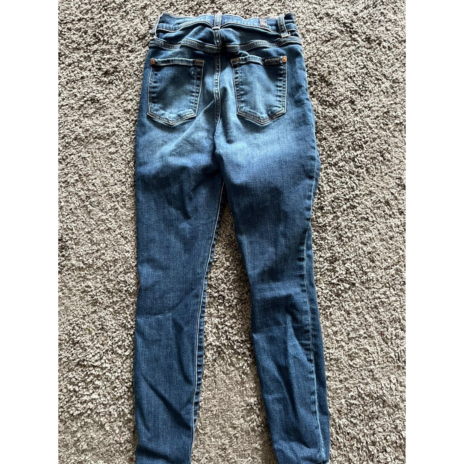 7 For All Mankind 7 For All Mankind Aubrey Jeans Womens Size 26 Tapered Denim Blue Medium Wash Size 26" / US 2 / IT 38 - 3 Thumbnail