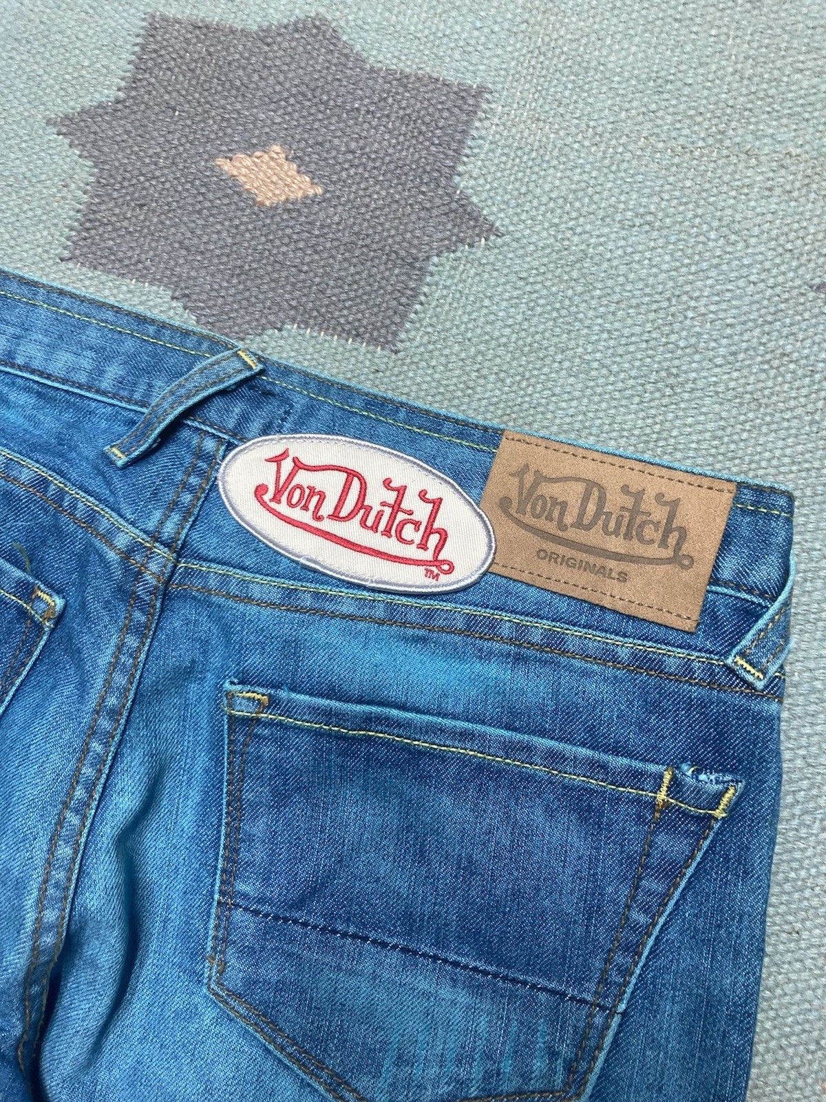 Vintage NEW Von Dutch denim jeans flare leg DEADSTOCK NWT 30x33 Size 30" / US 8 / IT 44 - 9 Thumbnail