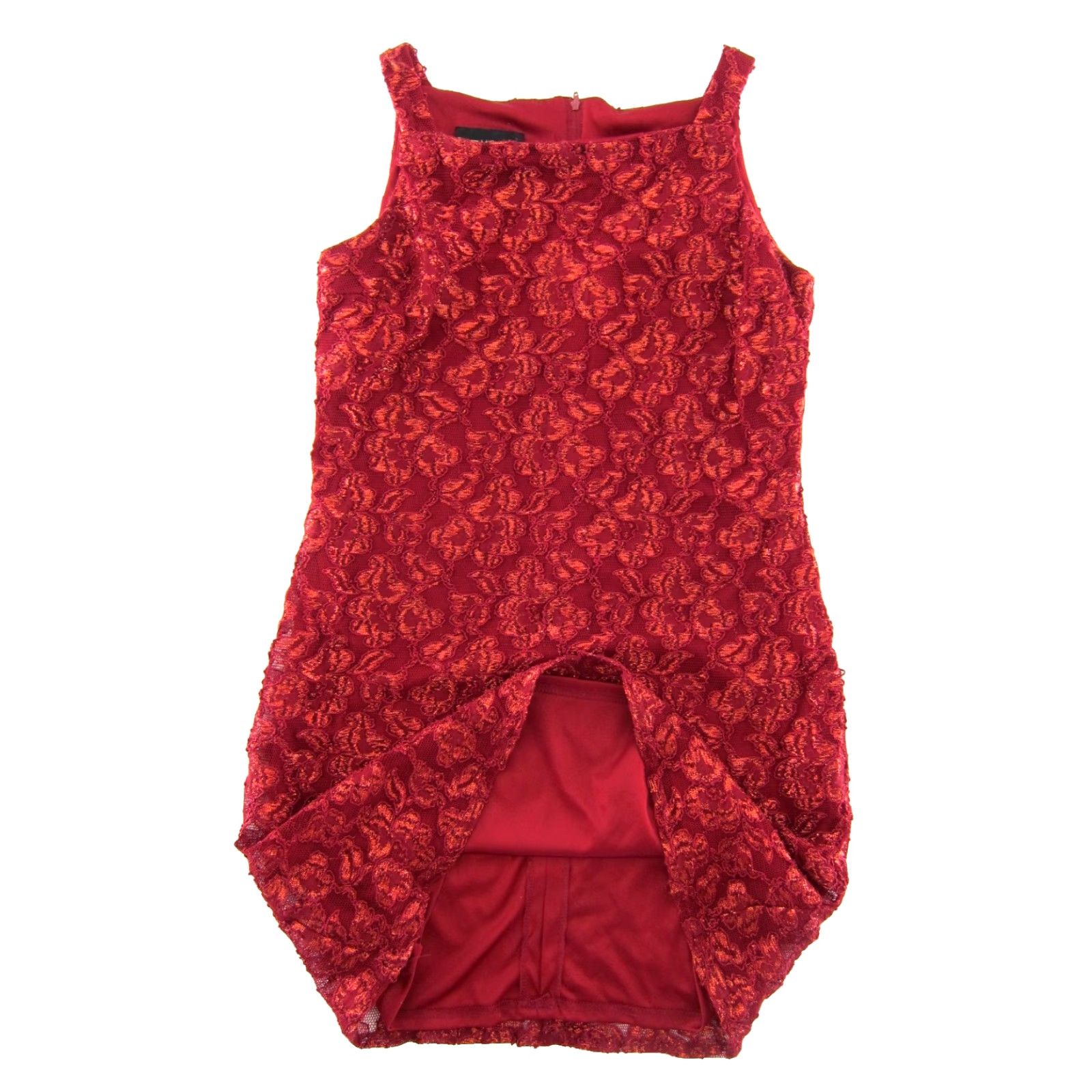 Vintage VINTAGE Scott McClintock Red Sparkly Metallic Floral Tank Party Prom Dress 12 Size XL / US 12-14 / IT 48-50 - 5 Thumbnail