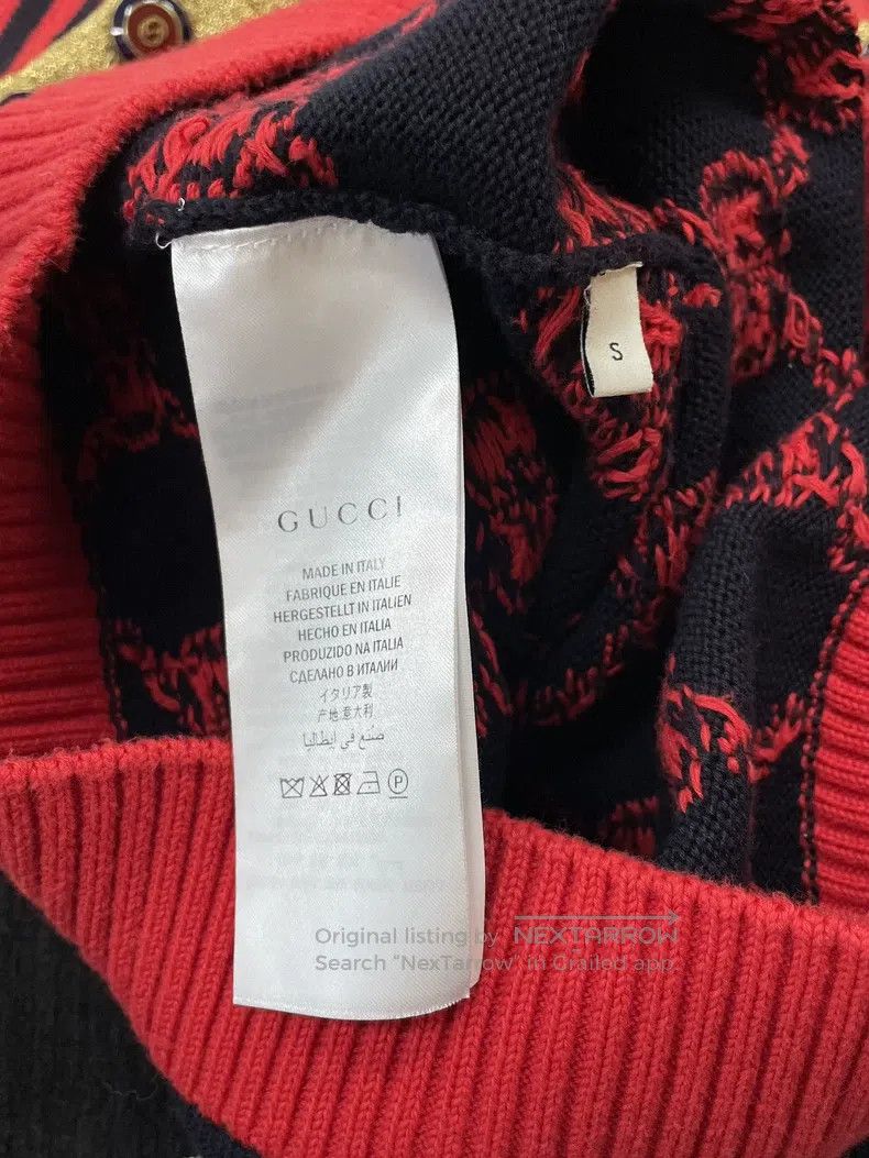 Gucci Gucci Red striped gold full double G knitwear sweater Size S / US 4 / IT 40 - 6 Thumbnail