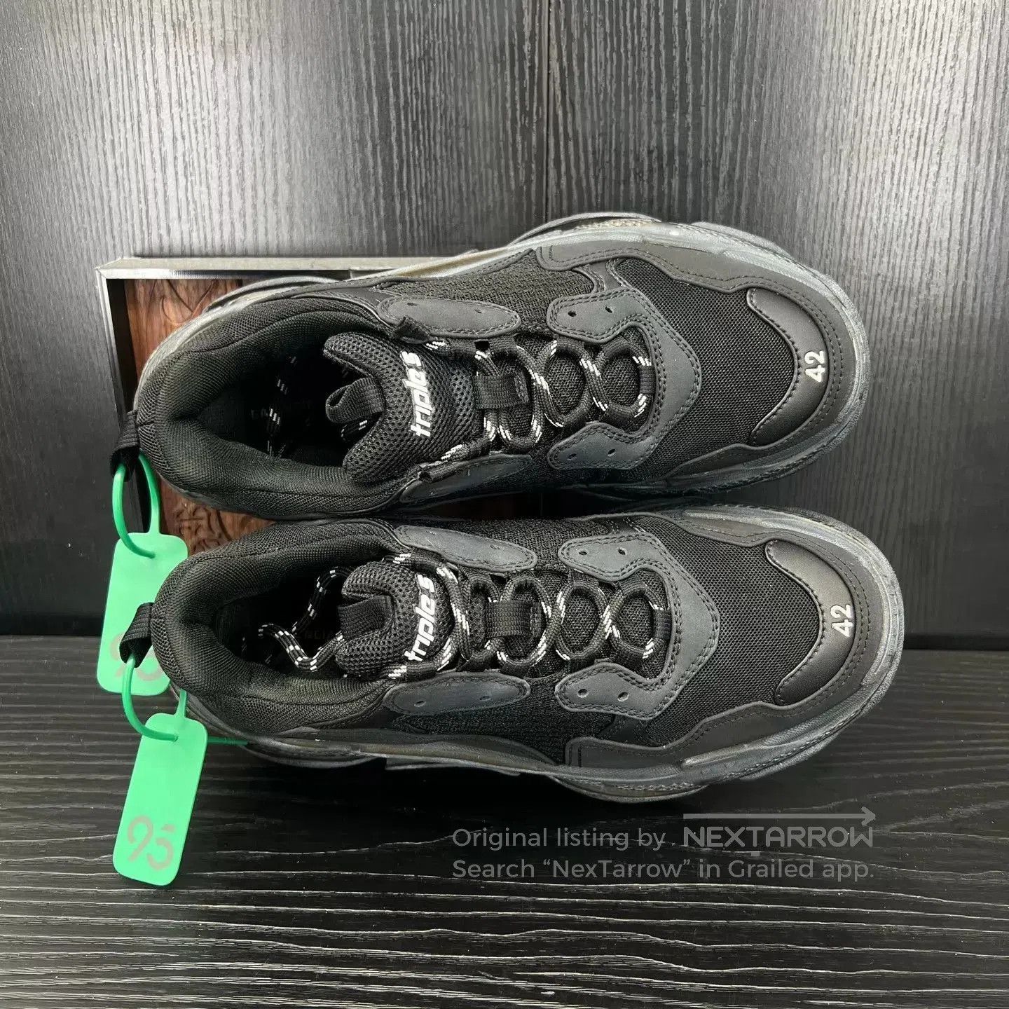 Balenciaga Black Chunky Low-Top Sneakers Size 9. Size US 9 / EU 42 - 5 Thumbnail